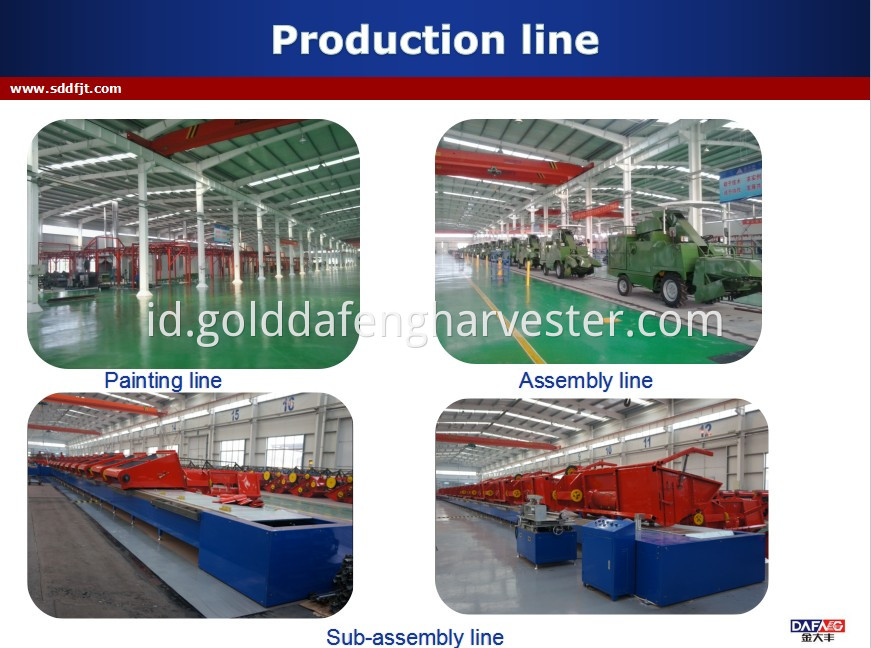 330mm Min.ground clearance combine harvester rice-production line